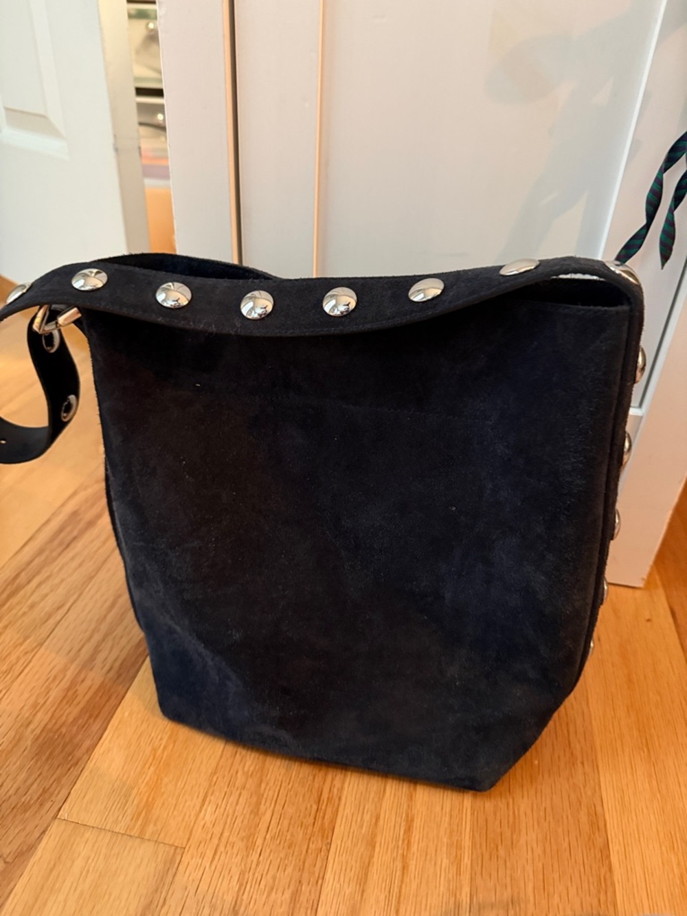 Madewell Navy Suede Stud-Trim Shoulder Bag - Women